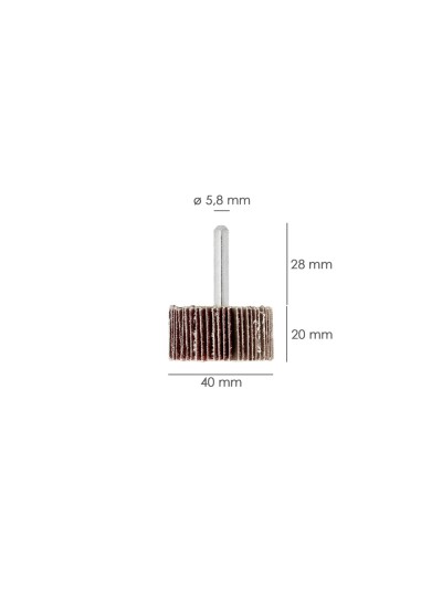 Abanico Lija Grano 80 Medida Ø 40 x 20 mm. Disco Abrasivo Laminas, Ruedas Mil Hojas, Ruedas Abrasivas,Lijado,Desbaste,Pulir