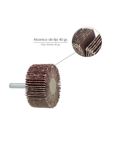 Abanico Lija Grano 40 Medida Ø 50 x 25 mm. Disco Abrasivo Laminas, Ruedas Mil Hojas, Ruedas Abrasivas,Lijado,Desbaste,Pulir
