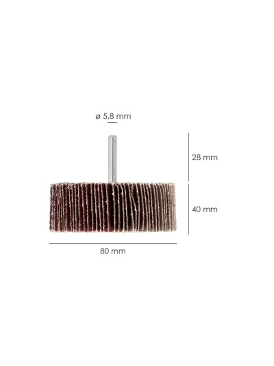 Abanico Lija Grano 40 Medida Ø 80 x 40 mm. Disco Abrasivo Laminas, Ruedas Mil Hojas, Ruedas Abrasivas,Lijado,Desbaste,Pulir