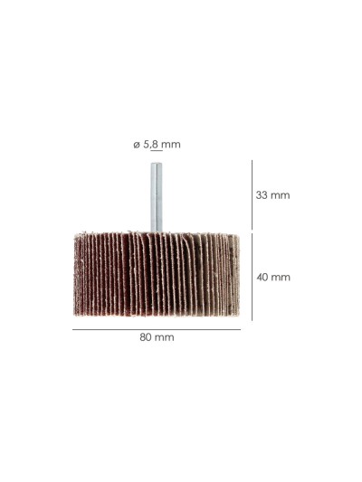 Abanico Lija Grano 80 Medida Ø 80 x 40 mm. Disco Abrasivo Laminas, Ruedas Mil Hojas, Ruedas Abrasivas,Lijado,Desbaste,Pulir