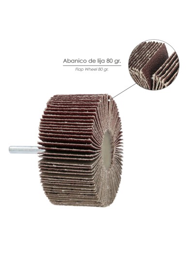 Abanico Lija Grano 80 Medida Ø 80 x 40 mm. Disco Abrasivo Laminas, Ruedas Mil Hojas, Ruedas Abrasivas,Lijado,Desbaste,Pulir