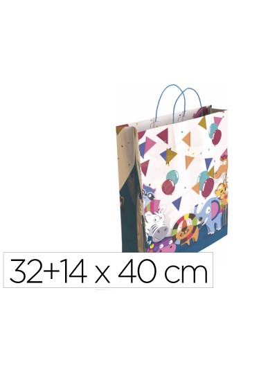 Bolsa para regalo basika ta2304 l botella 32+14x40 cm