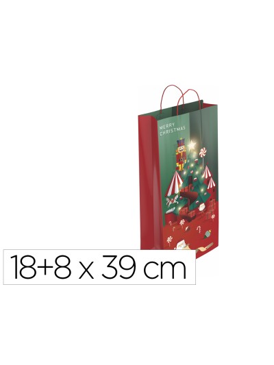Bolsa para regalo basika para botella nv2303 18+8x39 cm