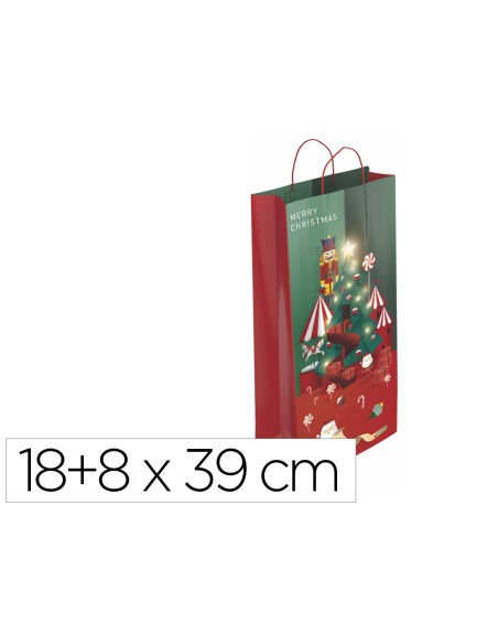 Bolsa para regalo basika para botella nv2303 18+8x39 cm