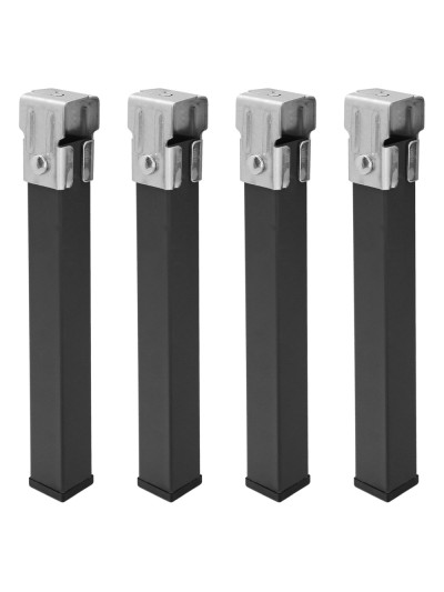 Juego Patas Somier Cuadradas (4 Unidades) Tubo 30x30 mm. Para Somier de 30x30 mm. Altura 25 cm.