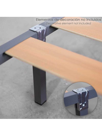 Juego Patas Somier Cuadradas (4 Unidades) Tubo 30x30 mm. Para Somier de 30x30 mm. Altura 25 cm.