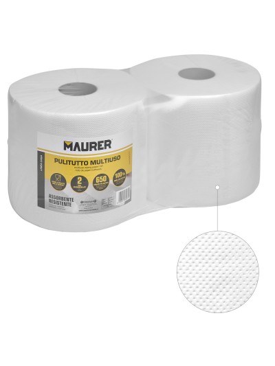 Papel Secamanos 650 Servicios (Pack 2 Rollos) Apto Uso Alimentario Doble Capa Celusosa 100%