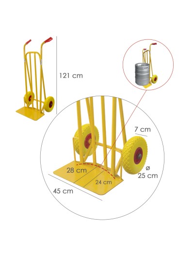 Carretilla Almacen / Sacos  Ruedas Macizas Llantas De Plástico