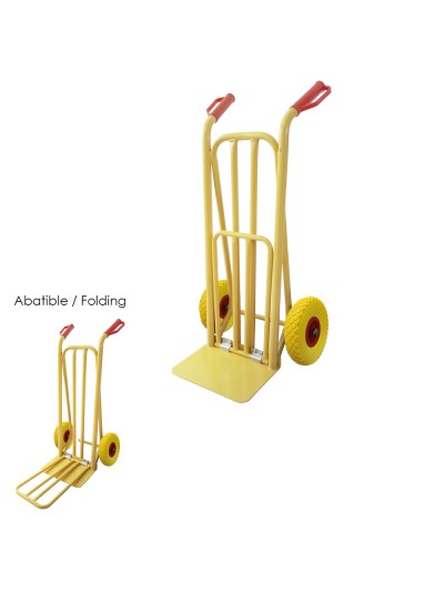 Carretilla Almacen / Sacos Con Pala Abatible Ruedas Macizas Llantas de plástico