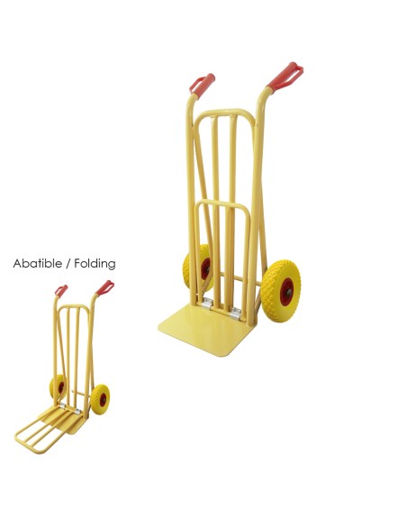 Carretilla Almacen / Sacos Con Pala Abatible Ruedas Macizas Llantas de plástico