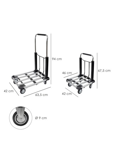 Carretilla Plegable Aluminio / Acero Con Plataforma Extensible