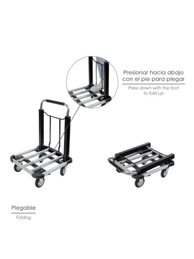 Carretilla Plegable Aluminio / Acero Con Plataforma Extensible