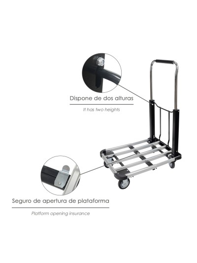 Carretilla Plegable Aluminio / Acero Con Plataforma Extensible