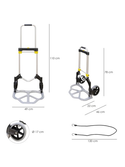 Carretilla Plegable Aluminio Portatil   80 kg.
