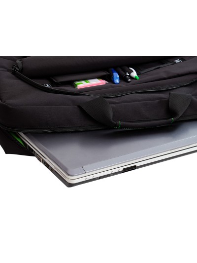 Maletin para portatil q-connect 17,2/' negro 1 asa 2 bolsillos exteriores polietileno reciclado