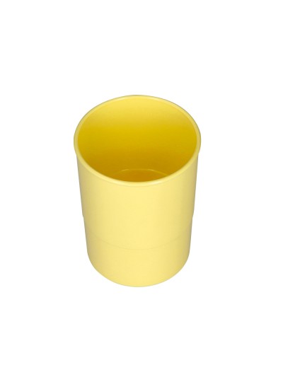 Cubilete portalapices q-connect amarillo pastel opaco plastico diametro 75 mm alto 100 mm