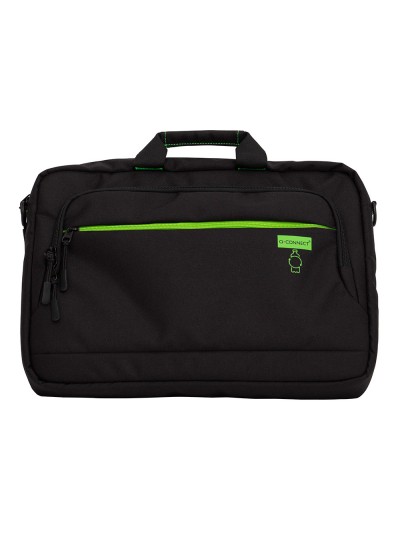 Maletin para portatil q-connect 15,6/' negro 1 asa 2 bolsillos exteriores polietileno reciclado