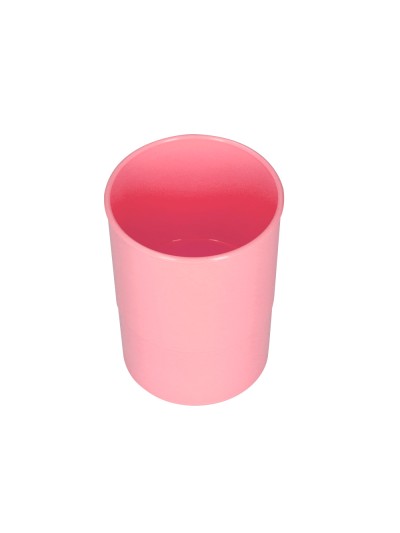 Cubilete portalapices q-connect rosa pastel opaco plastico diametro 75 mm alto 100 mm