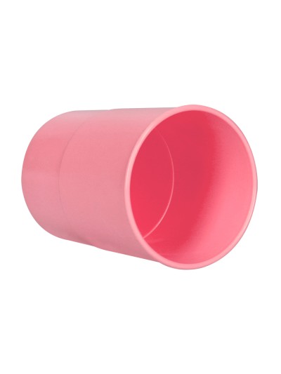 Cubilete portalapices q-connect rosa pastel opaco plastico diametro 75 mm alto 100 mm
