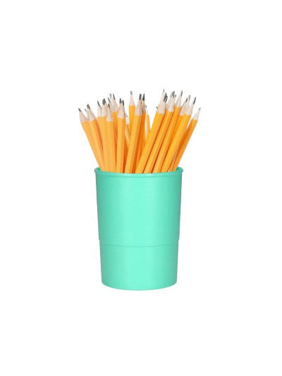 Cubilete portalapices q-connect verde menta pastel opaco plastico diametro 75 mm alto 100 mm