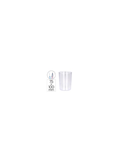 Cubilete portalapices q-connect transparente plastico diametro 75 mm alto 100 mm