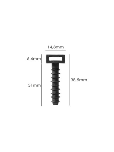 Taco Fijación Brida Nylon Negro 8 mm. (Bolsa 100 Unidades)