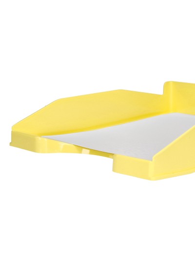 Bandeja sobremesa plastico q-connect amarillo pastel opaco 240x70x340 mm