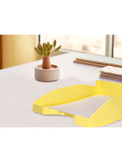 Bandeja sobremesa plastico q-connect amarillo pastel opaco 240x70x340 mm