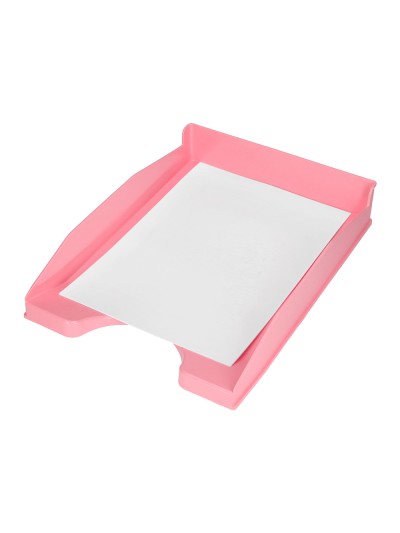 Bandeja sobremesa plastico q-connect rosa pastel opaco 240x70x340 mm