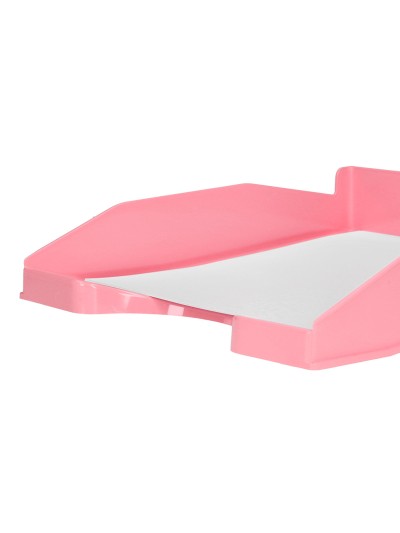 Bandeja sobremesa plastico q-connect rosa pastel opaco 240x70x340 mm