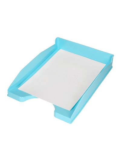 Bandeja sobremesa plastico q-connect celeste opaco 240x70x340 mm
