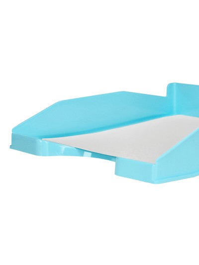 Bandeja sobremesa plastico q-connect celeste opaco 240x70x340 mm