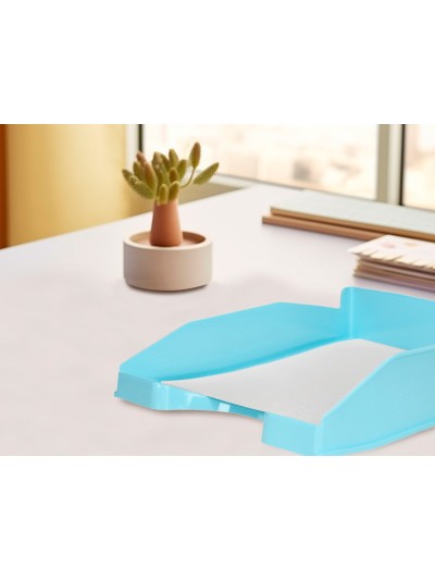 Bandeja sobremesa plastico q-connect celeste opaco 240x70x340 mm