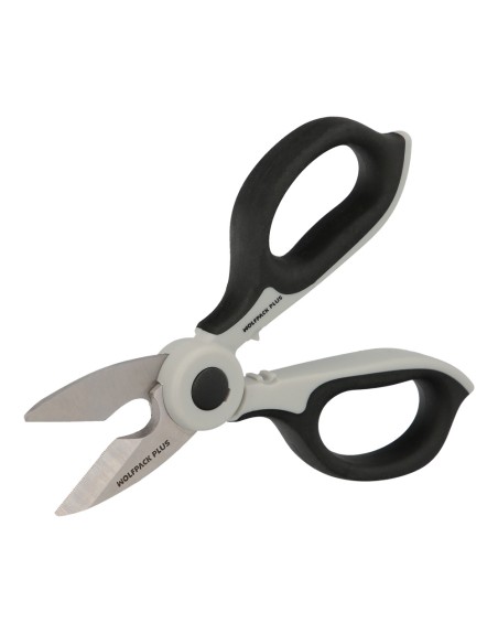 Tijeras Electricista 155 mm. Mango TPR Plus No tension. Hojas Acero Inoxidable, Ergonomicas, Tijeras Cortar Cable, Pelacables