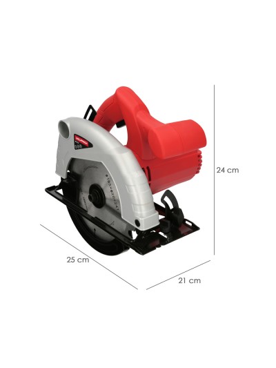 Sierra Circular 1300 Watt. Disco 185 mm. 4.800 RPM Corte a Inglete Con Regulador de Profundidad. Ingletadora, Sierra Madera.