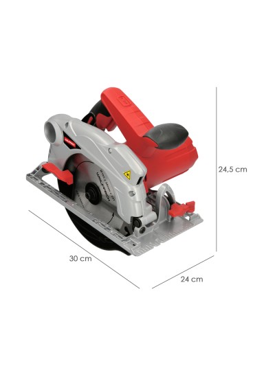 Sierra Circular 1300 Watt. Con Laser Disco 185 mm. 4.700 RPM Corte Inglete Regulador de Profundidad. Ingletadora, Sierra Madera