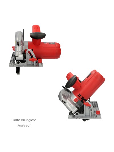 Sierra Circular 1300 Watt. Con Laser Disco 185 mm. 4.700 RPM Corte Inglete Regulador de Profundidad. Ingletadora, Sierra Madera