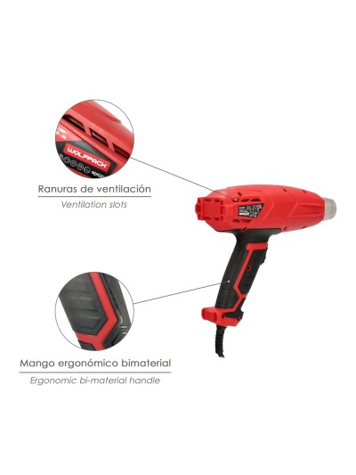 Pistola Aire Caliente 2000 Watt. 2 Potencias Con  Accesorios. Decapador, Pistola Decapar Aire Caliente