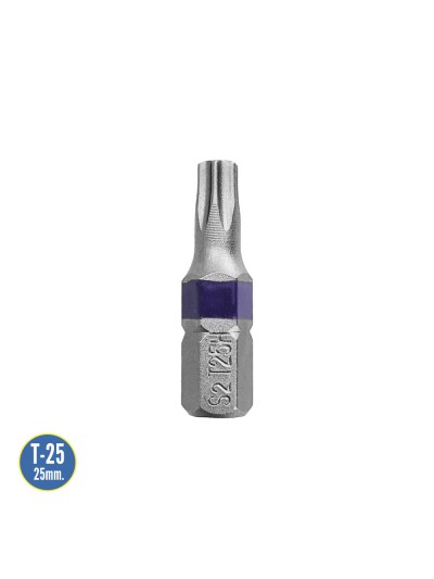 Puntas Destornillador Torx 25 Inviolable (2 Piezas). Acero S2 al Cromo Vanadio. Puntas Hexagonales, Destorpuntas,