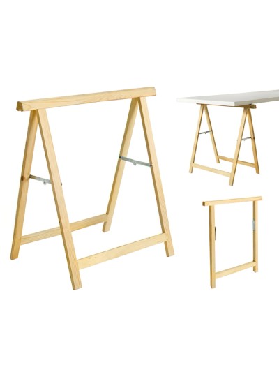Caballete Madera de Pino Macizo 74x74cm Alto