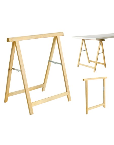 Caballete Madera de Pino Macizo 74x74cm Alto