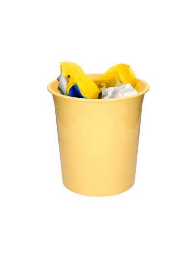 Papelera plastico q-connect amarillo pastel opaco 13 litros 275x285 mm