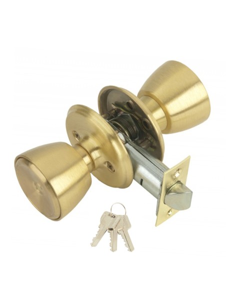 Pomo MCM 508 Con Llave Latonado Entrada 70 mm.