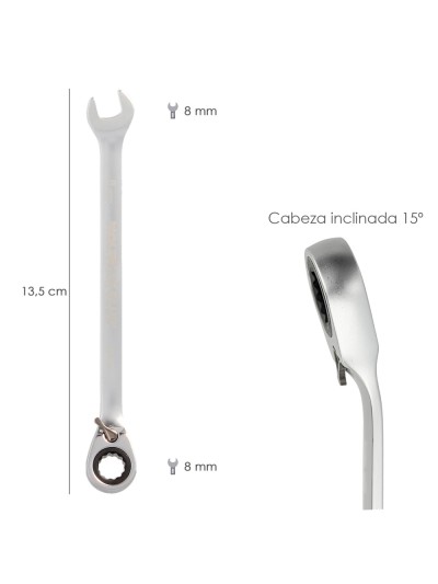 Llave Combinada Con Carraca 8 mm. DIN 3113
