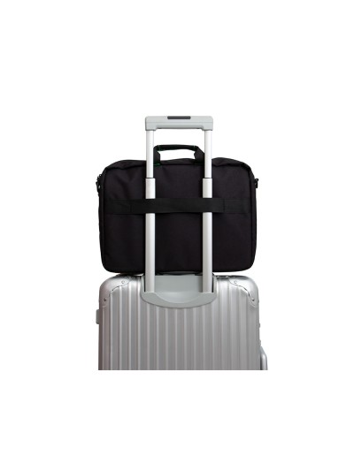 Maletin para portatil q-connect 15,6/' negro 1 asa 2 bolsillos exteriores polietileno reciclado