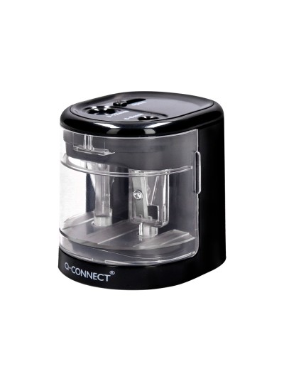 Sacapuntas q-connect kf14568 electrico de sobremesa cable usb/4 pilas aa afila cuchilla diametros de 6 a 12mm dos usos