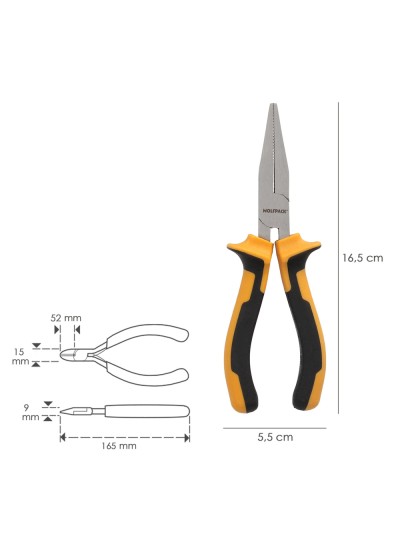 Alicates Boca Plana 150 mm. Acero DIN 5745 Alicates Punta Plana, Alicates Boca Plana Larga,