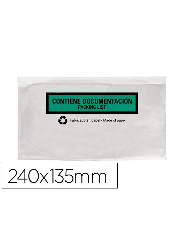 Sobre autoadhesivo q-connect portadocumentos multilingue 240x135 mm sin ventana 100% papel paquete de 100 unidades Sobre autoadhesivo q-connect portadocumentos multilingue 240x135 mm sin ventana 100% papel paquete de 100 unidades