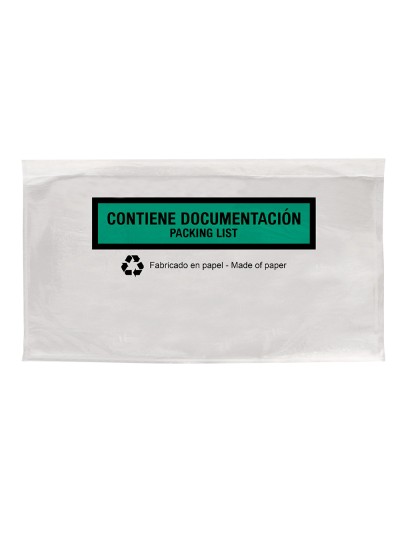 Sobre autoadhesivo q-connect portadocumentos multilingue 240x135 mm sin ventana 100% papel paquete de 100 unidades