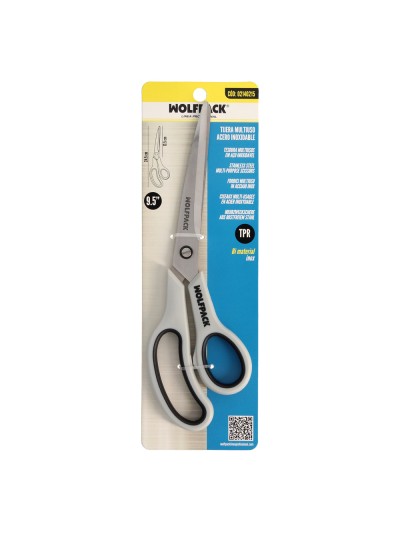 Tijeras Multiuso Acero Inoxidable 9,5" / 240 mm. Hojas Acero Inoxidable, Mango Comodo y Suave